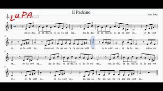 Il Padrino Colonna sonara  Flauto dolce  Note  Spartito  Karaoke  Instrumental  Musica [upl. by Westerfield]