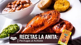 Recetas de pollo Pechugas adobadas con achiote [upl. by Saba362]