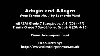 Adagio and Allegro from Sonata No 1 by Vinci Piano Accompaniment [upl. by Esemaj253]