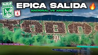 🔥🟢SALIDA HINCHADA ATLÉTICO NACIONAL VS AMÉRICA DE CALI 21 Desde la tribuna de Atanasio Girardot hoy [upl. by Vadnee]