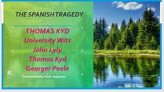 The Spanish Tragedy by Thomas Kyd pgtrb literature successacademyerode pgtrbenglish pgtrbexam [upl. by Sumner]