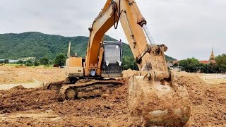 The Perfectly Excavator Operator skill Moving soil Filling Project Land at Construction Site [upl. by Sinnylg]