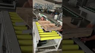 Roller conveyor with lifting and rotating equipment factory test [upl. by Haelam770]