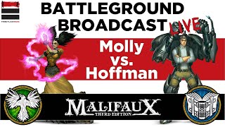 Malifaux Battle Report Molly vs Arcanist Hoffman  Battleground Broadcast LIVE [upl. by Eniluj]