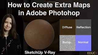 How to Create Extra Maps in Adobe Photoshop  Use Maps in VRay Reflection Bump Normal Maps [upl. by Crary]