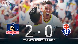 Colo Colo 2  0 Universidad de Chile  Torneo Apertura 2016  Fecha 8  CDF [upl. by Andel713]