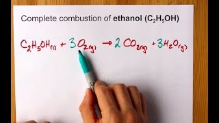 Complete Combustion of Ethanol C2H5OH Balanced Equation [upl. by Fairweather571]