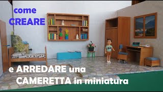 come CREARE e arredare una CAMERETTA in miniatura tutorial barbie faidate [upl. by Bigelow240]