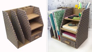 Ideas for your home  How to make a desktop organizer out of cardboard [upl. by Jacob]