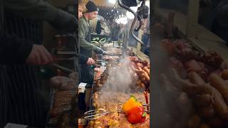 Polish 🇵🇱 Christmas Market Barbecue BBQ Krakow Poland polishfood christmasmarket shortsfeed [upl. by Mayne]