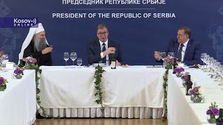 Beograd Sastanak predsednika Vučića patrijarha Porfirija i predsednika Dodika [upl. by Naehgem]