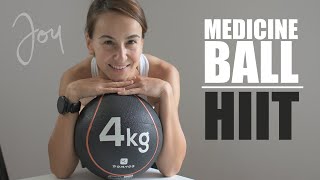 30 Min Medicine Ball HIIT  FULL BODY Workout  No Jumping [upl. by Nahsrad]