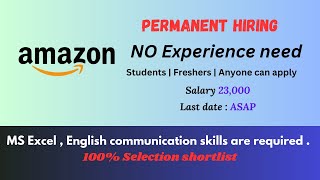 Amazon Data Associate – Retail Process Freshers can apply  Hiring for Freshers 20232025 [upl. by Reinhard994]