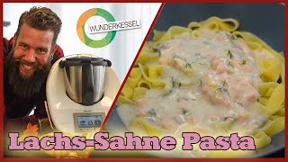 Pasta mit Lachs Sahne Soße  Thermomixrezepte aus dem Wunderkessel [upl. by Mailand785]