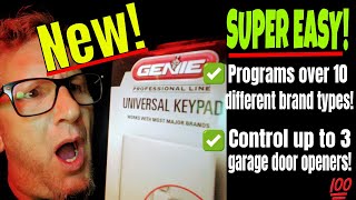 🆕 How To Program a NEW Wireless Genie Universal Keypad  Garage Door [upl. by Helbonnas866]