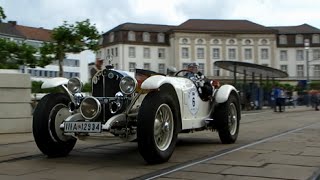 Grand Prix Rudolf Caracciola 2013 start in Kassel Mercedes SSK 300SL Alfa 6C Bugatti T51 [upl. by Ennylhsa963]