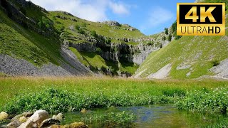 Gordale Scar Waterfall Malham Cove North Yorkshire Dales UK 4K Ultimate Virtual Walking Tour 🇬🇧 [upl. by Sucramrej265]