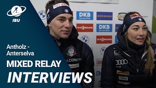 World Cup 2324 AntholzAnterselva Mixed Relay Interviews [upl. by Eolande]