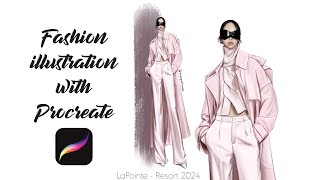 Fashion Illustration With Procreate I LaPointe Resort 2024 [upl. by Akihc139]