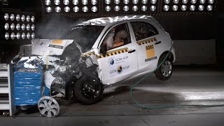 Nissan March Crash Test Latin NCAP 2 Airbags [upl. by Jed432]