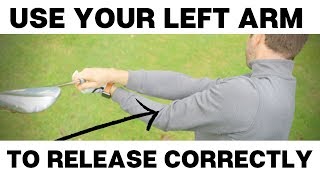 HOW TO USE YOUR LEFT ARM TO RELEASE THE GOLF CLUB CORRECTLY [upl. by Mini349]