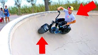 ILLEGAL MOTOR SCOOTER TRICKS AT SKATEPARK [upl. by Jillane]