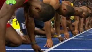 Usain Bolt 100m Final WORLD RECORD 958 Berlin 2009  Greek Audio [upl. by Welch]