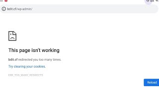 This page isnt working Web redirected you too many timesTry clearing your cookies problem fixed [upl. by Dunham]