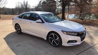 2018 HONDA ACCORD 20T SPORT PEARL WHITE SUNROOF HEATED SEATS FOR SALE INFO WWWSUNSETMOTORSCOM [upl. by Garbe]