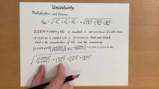 Propagating uncertainty multiplication and division [upl. by Nol]