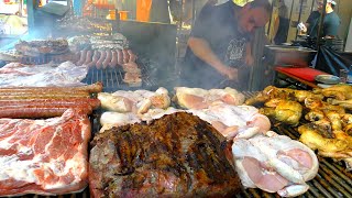 Street Food in Italy Huge Juicy Ribs Sausages Pork Loin Skewers and more Food from the World [upl. by Aneloc209]