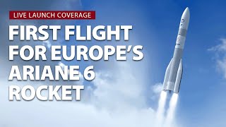 Watch live Europe launches its Ariane 6 heavylift rocket for the first time [upl. by Annahvas]