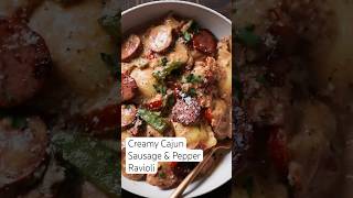 Creamy Cajun Sausage amp Pepper Ravioli recipes shorts [upl. by Bright47]