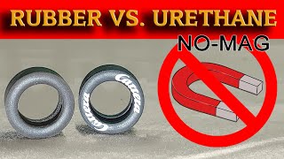 Carrera Tires vs Urethane Tires in NoMagMagnetless Slot Car Showdown [upl. by Langley]