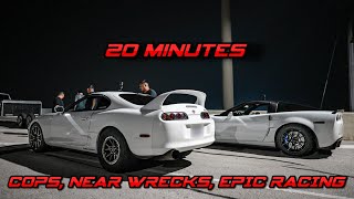 20 Minutes of the Wildest Street Racing of 2023 Near Wrecks Cops and insane 3 way racing [upl. by Hymen]