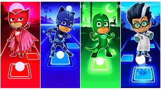 PJ Masks Owlette 🆚 CatBoy 🆚 Gekko 🆚 Romeo 🎶 Tiles Hop EDM Rush [upl. by Kettie]