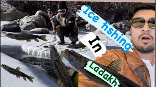 ICE FISHING 🎣 ladakh  travel  fishing  tour  advanture [upl. by Anirda]