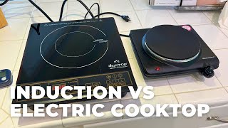 Induction vs Electric Cooktop Side by Side Comparison [upl. by Flodur]