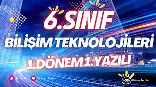 6Sınıf Bilişim Teknolojileri 1Dönem 1Yazılı Soruları ve Çözümü Yeni � Çıkabilir 😊 [upl. by Elahcar]