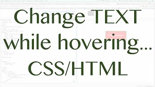 Change Text While Hovering  CSSHTML [upl. by Noreik54]