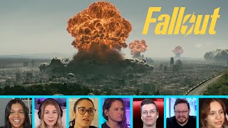 Reactors Reacting to the NUCLEAR ATTACKS  Fallout 1x1 quotThe Endquot [upl. by Camey]