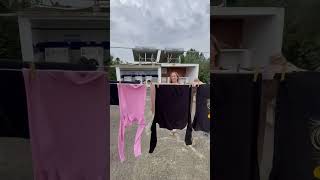 Wassen op de camping met stormachtig weer [upl. by Sorvats]