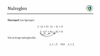 ANDENGRADSLIGNINGER  Nulreglen [upl. by Adamina11]