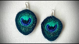 Traumhafte Pfauenfedern ðŸ¦š Ohrringe hÃ¤keln crochetpatterns petraperle diycrochet crochet [upl. by Ettedranreb]