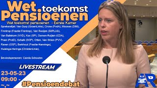 Terugkijken Wet toekomst pensioenen WTP  Pensioendebat Eerste Kamer Beantw Carola Schouten [upl. by Hime]