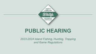 20232024 Inland Fishing Hunting Trapping and Game Regulations  Virtual Public Hearing [upl. by Ecissej476]