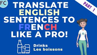 French to English TRANSLATION  French Drinks Sentences frenchtoenglish learnfrench [upl. by Amjan]