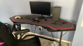 CubiCubi Battleship 63 Inch Carbon Fiber Gaming Desk  Unboxing amp Review [upl. by Seel]