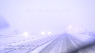 Clear Lake IA Thunder Snow Blinds Drivers amp Blizzard Conditions  2232017 [upl. by Papp107]