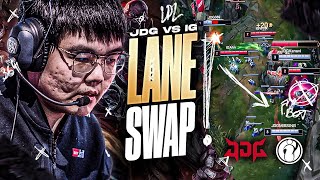 LANE SWAP IN THE LPL  JDG VS IG  CAEDREL [upl. by Yenhoj]